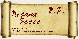 Mijana Pecić vizit kartica